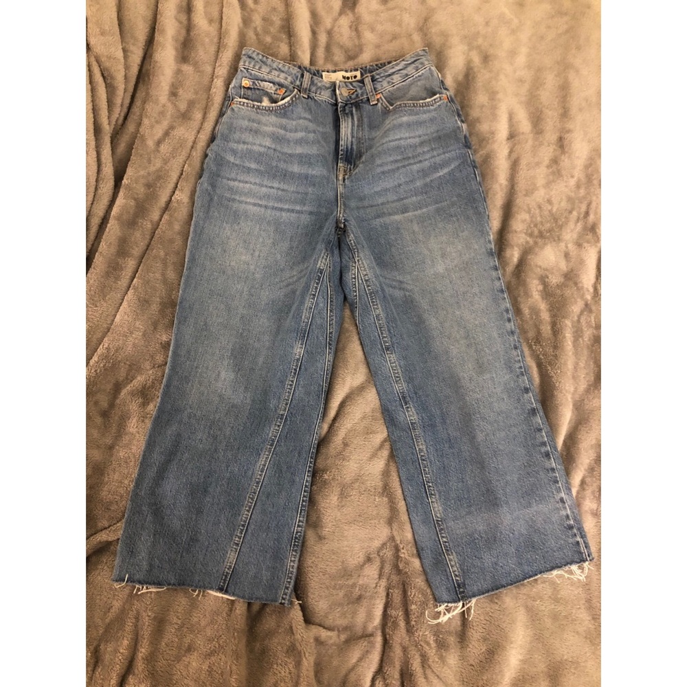 topshop cropped wide leg jeans
